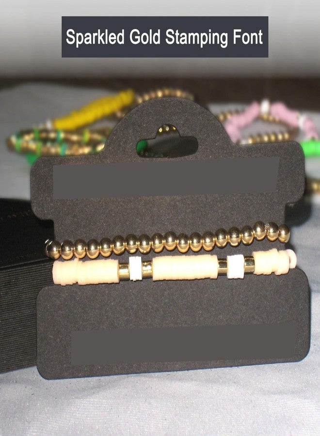 Zenomia Bracelet Packaging for Small Business, Bracelet Display Cards, Bracelet Business Supplies for Selling Bracelet Jewelry Black 50 pcs - Image 3